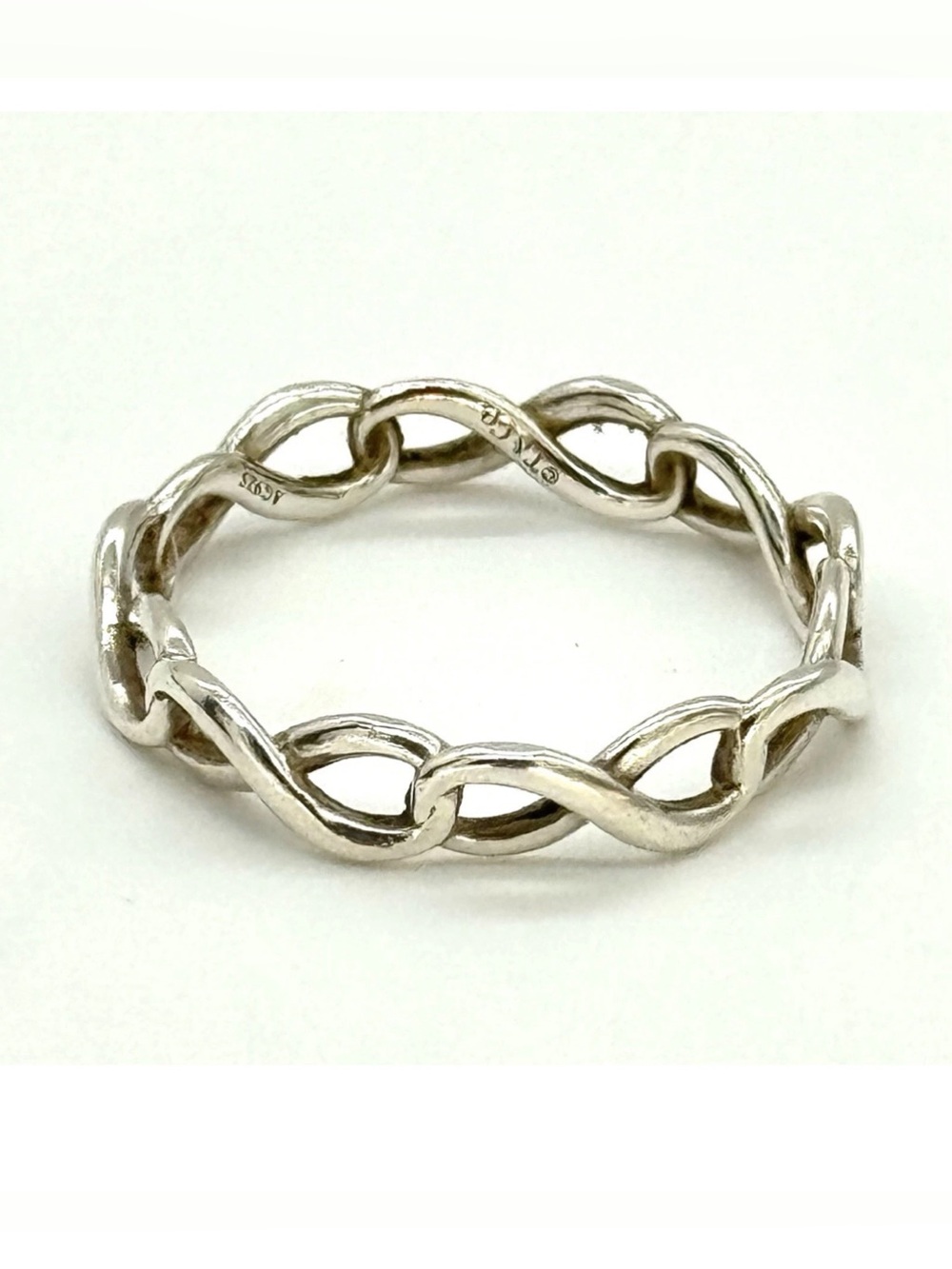 Tiffany & Co. Sterling Silver Infintiy Ring Sz 8.25